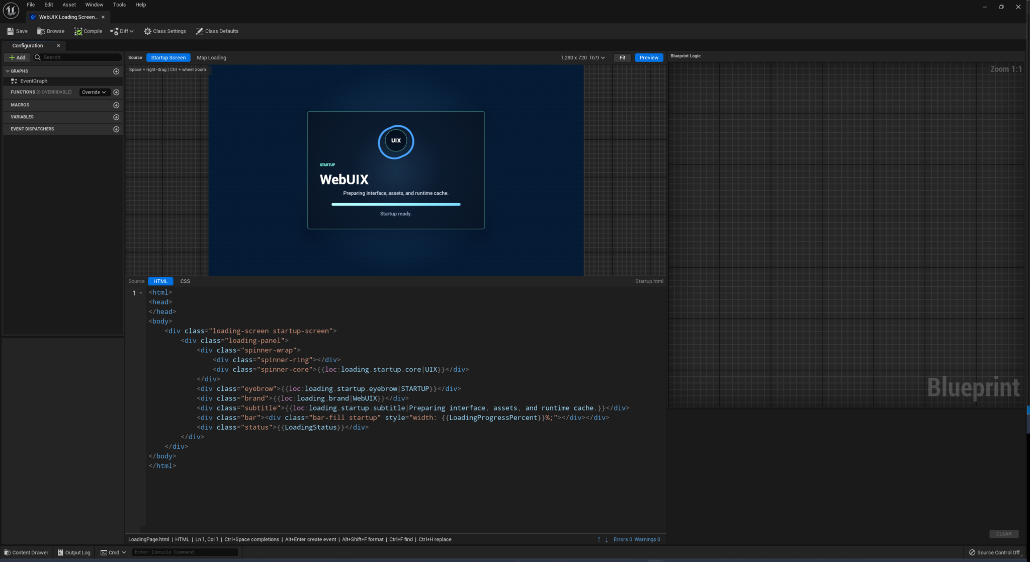 WebUIX Loading Config 编辑器截图