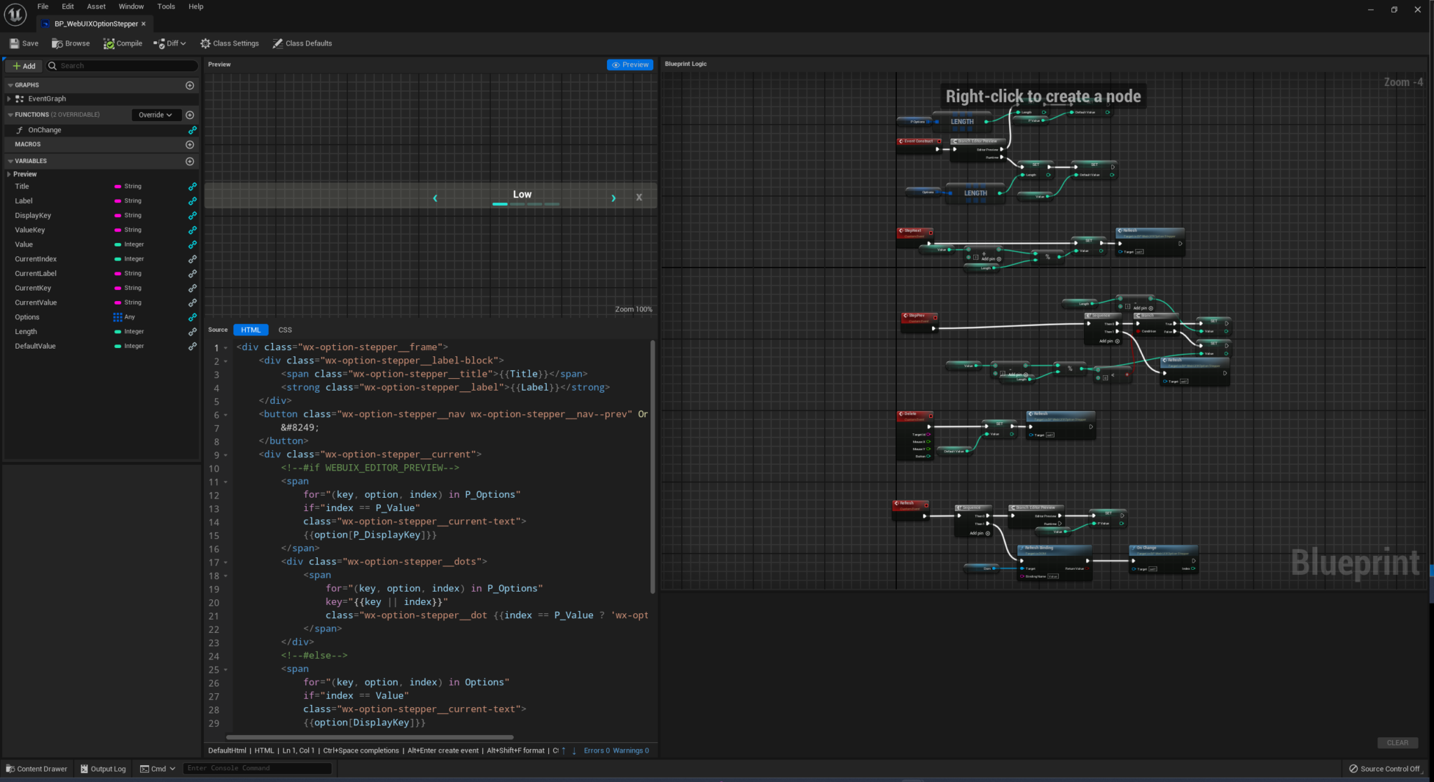 WebUIX Widget Blueprint 编辑器截图